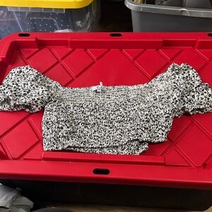 Elegant Black and White Floral Crop Top